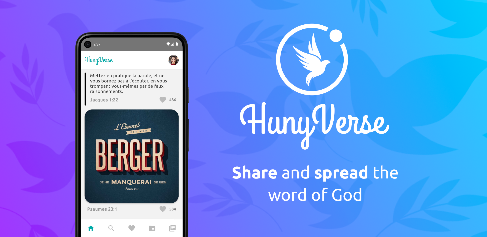 The simplest mobile app to share Bible verses on social networks.
